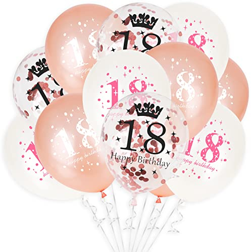 GoldRock 18. Geburtstag Deko Set - 15 Stück Luftballons für Mädchen und Jungen - Tisch Dekoration für Party