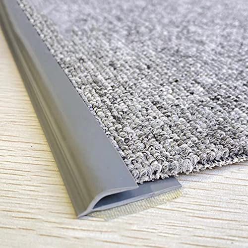 Übergangsleiste Übergangsprofil Teppichkantenzierleiste Grau Schwarz, Flexibler PVC-Übergangsstab Bodenschwellenrampe Vom Bodenbelag Bis Zur Fliese, Selbstklebende Kantenbänder Für Teppiche Für Höhe W