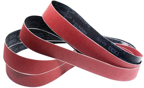 Senmai Tools 10 Pezzi Nastri Abrasivi 50 x 2000 mm Nastro Abrasivo 2 x 40 80 120 150 240 grana, Carta Vetrata Professionali per Levigatrice a Nastro, per Metallo, Legno, Vernice