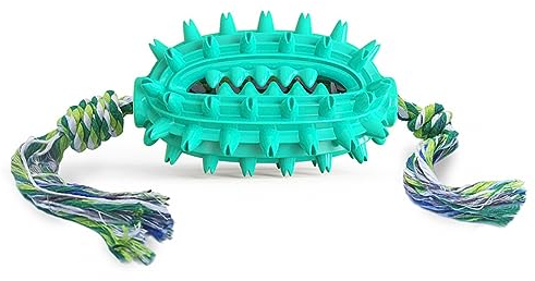 DONGKER Giocattolo Masticare Cani,Giocattoli Morso Cane Palla Spazzolino con Corda Cotone per Cani Piccola Media per Addestramento e Pulizia Denti