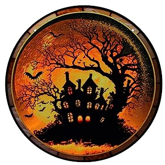Halloween Kostüm Damen Piraten Teufel Hexenkostüm Halloween-Hängeanhänger dunklem Acryl für Heimdekoration mit doppelseitigem Design Bett Organizer Boxspringbett (Black, One Size)