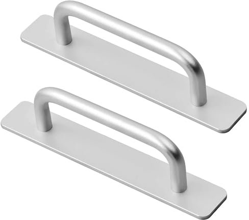Qianxihu 2Pcs Door Pull Handle Self Adhesive Aluminium Alloy Cabinet Pull Handles Self Stick Kitchen Handles for Kitchen Cabinet Bathroom