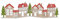 Spetebo Deko Häuserzeile aus Holz klappbar 60 x 16 cm - rot und grün - Weihnachtsstadt Silhouette zur Tischdekoration - Weihnachtsdeko Tischdeko für Weihnachten Weihnachtsstadt Skyline