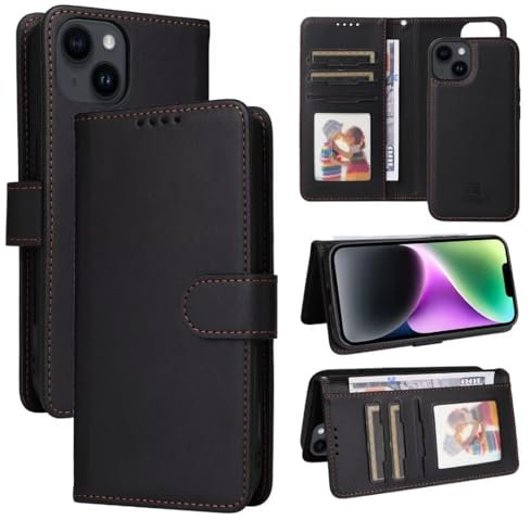 Ufgoszvp for Detachable Wallet Case for iPhone 13 Mini RFID Blocking Card Slots Holder Premium PU Leather Magnetic Kickstand Shockproof Removable Flip Protective Cover for iPhone 13 Mini,black
