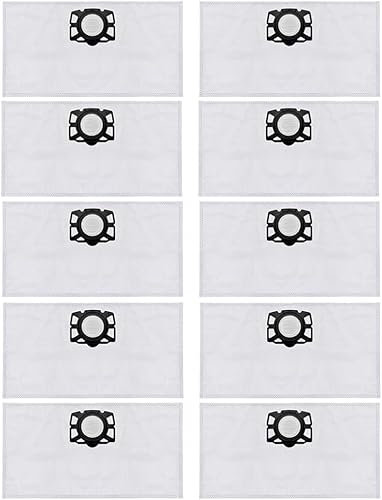 YUETTYY Lot de 10 sacs filtrants en non-tissé compatibles avec aspirateur robot Karcher KFI357 KA40 WD2 Plus WD3 WD3s SE4001 SE4002 alternatif à 2.863-314.0