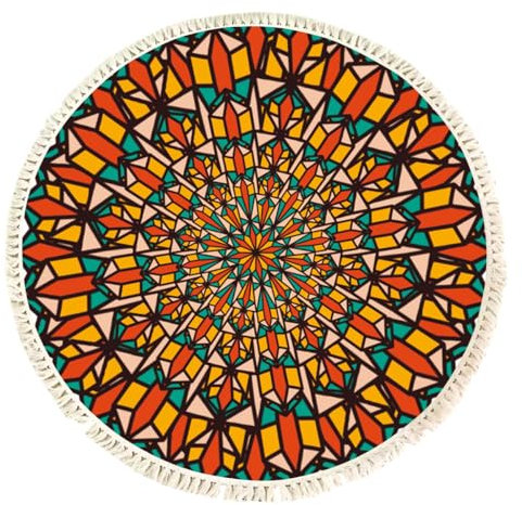 Terafeels Area Rugs 296120 Teppich, modern, abstrakt, rund, 120 cm, bunt, weich, Esszimmer, Kreis, rutschfest, Schlafzimmermatte, zeitgenössischer Innenboden, Kinderzimmer, Teppich für Küche, Kaffee,