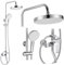Rea Colonne de Douche BLOOM WHITE CHROME Système de Douche en Laiton pour Salle de Bain (Blanc/Chrome)