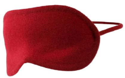 Prettystern 100% Kaschmir 2-lagig Augen Schlafmaske Nachtmaske Weich Hautfreundlich Augen-Maske Damen Herren Unisex - Rot