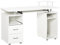 HOMCOM Scrivania per PC in Truciolato e Acciaio con Ripiano per Tastiera e per Monitor, 2 Cassetti e Spazio per Computer, 120x55x85 cm, Bianca