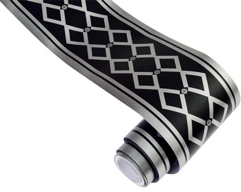 KMDZDZGS Self-Adhesive Wallpaper baseboards, PVC Wallpaper Borders, Waterproof Waistline Decorative Sticker, Baseboard Decorative Wallpaper for Kitchen Living Room Bathroom,12CM X 10M (F)