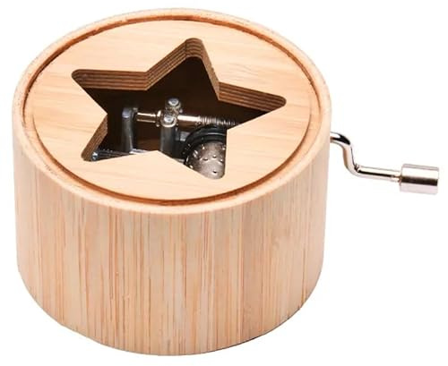 Spieluhr aus Bambus mit dem Weihnachtslied: O Tannenbaum (Mini-Drehorgel, Spieldose, Musik Box), Christmas Edition gerahmt