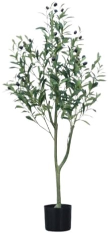 TOTIKI Arbre Artificiel Faux Olivier en Soie, Faux Olivier en Pot avec Jardinière, Branches D'olivier Naturelles Et Feuilles Réalistes Faux Arbres