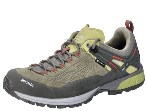 Meindl Wanderhalbschuhe Top Trail Lady GTX wasserdichte und stabile Trekkingschuhe mit Wildleder Obermaterial und griffiger Laufsohle grün/gelb EU 37