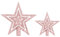 SULOLI 2pcs Étoile Sapin Noël en Plastique, Étoile à Paillettes Topper d'arbre de Noël pour Décoration de Sapin de Noël (Rose)