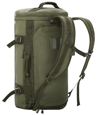 MIER Große Sporttasche wasserdicht Sportrucksack mit Schuhfach umwandelbar in Rucksack, Dunke Grün, 90L
