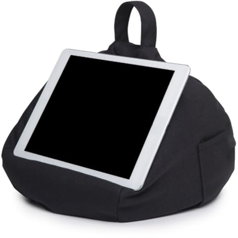 ARSBORUI Tablet Halter Kissen mit Seitentasche, Weich Kissenständer Multi-Angle Pillow Lap Stand für Tablets, Phones, Books (Black)
