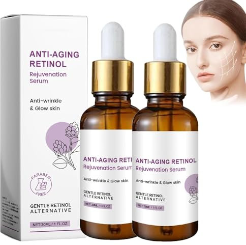 Bakuchiol Retinol Rejuvenation Serum, Korean Bakuchiol Retinol Rejuvenation Serum, Bakuchiol Retinol Verjüngungsserum, Anti-falten, Reduzierend feine Linien und Falten (30ml, 2PC)