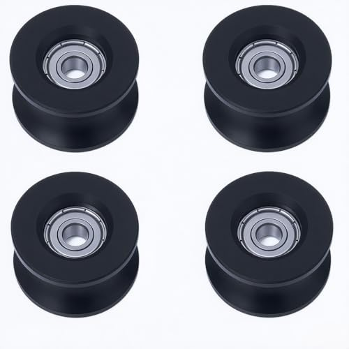 Telituny 4 Stück U-Nut Riemenscheibe, 8x40x20.7mm U Typ U Nut Rollenführungsrad, Rollen Riemenscheiben führungsrollen, für Schiebetor, Winkelstange, Schubladen, Mechanische Antriebsgeräte(0840UU)
