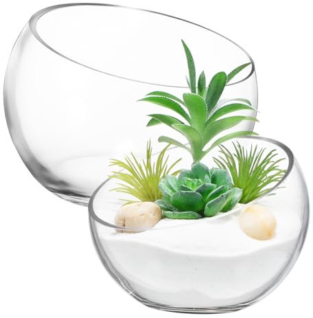 YARNOW 2 Uds Macetero De Pared Cuenco De Cristal Macetas De Cristal para El Planeta Tierra