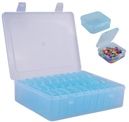 Rongxze 30 Stück Aufbewahrungsboxen Klein, Mini Sortierboxen für Kleinteile, Aufbewahrungsbox Plastikbox mit Deckel, Transparente Blau Aufbewahrungsbox für Kleine Perlen, Bastelartikel
