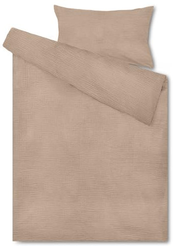 Hook Kinderbettwäsche Set 100x135 cm aus 100% Musselin Baumwolle – Atmungsaktiv & Weich, Handgefertigt | Baby Bettwäsche mit Kissenbezug 40x60 cm (Light Gray, 135 x 100cm)