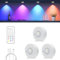 MERTTURM Unterbauleuchte Schrankbeleuchtung LED Farbwechsel mit Fernbedienung, 3 Farbtemperaturen & RGB LED Spots Dimmung, USB Aufladbar Spot Akku Vitrinenbeleuchtung, Magnetische Installation, 3 stk