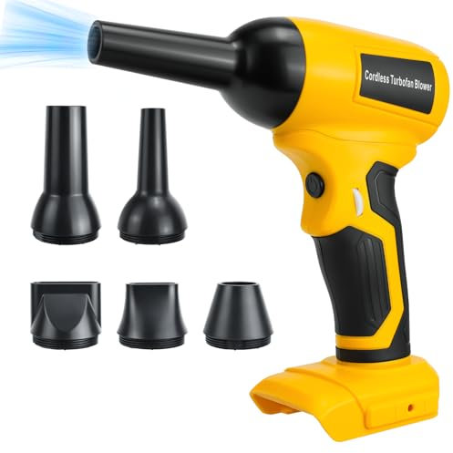 RexLeLXB Mini Leaf Blower Compatible with Dewalt 20V Battery, 130000RPM High-Speed Blower, 30m/s Wind Speed, Brushless Motor, 5 Nozzles for Outdoor Camping, Snow, Leaves, and Car Cleaning