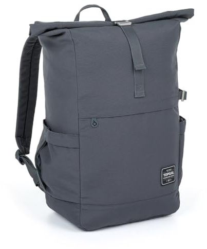 TOPGAL EZRA – Leichter Rolltop-Freizeitrucksack mit Laptopfach (15″), 19 L Volumen, ergonomisch & wasserabweisend, City-Rucksack für Teenager & Erwachsene (Grau)