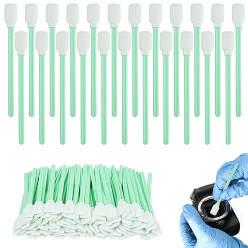 Staubfreie Reinigungsstäbchen Lang Steril Reinigungs - 100 Pcs Grün Reinigungsstäbchen, Sterile Wattestäbchen, Mini Reinigung Stäbchen Fusselfrei für Druckkopfreiniger, Tastaturen Oder Kamera Linsen