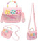 Wamantic Personalisierte Tasche Mädchen mit Namen - Umhängetasche Damen Handtasche Kinder Geschenk für Tochter Geburtstag Einschulung (Rosa)
