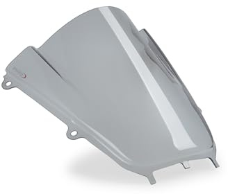 Puig 22284H Z-Racing Windscreen; aerodynamic design with double height; improves rider protection; made of high-impact acrylic; TÜV approved; easy installation, Smoke