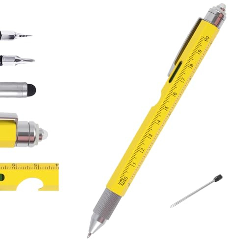 9 in 1 Multi Tool Pen for Men，Gifts for Dad, Birthday Gifts, Stocking Fillers, and Secret Santa - Ballpoint Pen with Screwdrivers, LED Light, Bottle Opener, and More