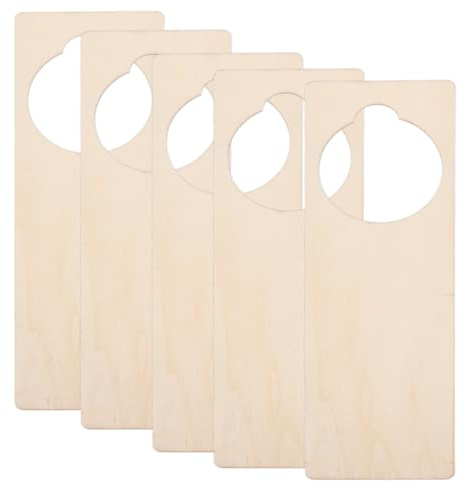 PRETYZOOM 5pcs Wooden Door Knob Hangers Blank Sublimation Door Hanger Blanks for DIY Home Decor Office and Hotel Signs Craftsmanship