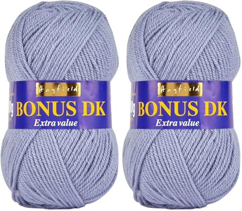 Sirdar Hayfield Bonus DK Double Knitting Yarn, Lake Blue (566), 100g (Pack of 2)