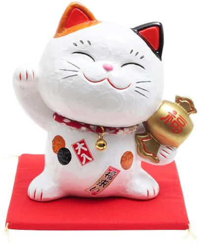 Lucky Cat Piggy Bank 6.7 in Japanese Good Luck Charm Ceramic SN-028-Z-US