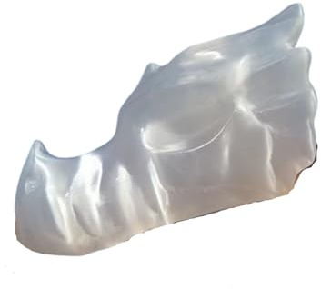 SSOPTMCB 1 Stück 18–20 cm, ca. 2 kg, transparenter Gips-Drachenkopf, geschnitzter Drachenschädel Quarzkristall Gemstone Stone