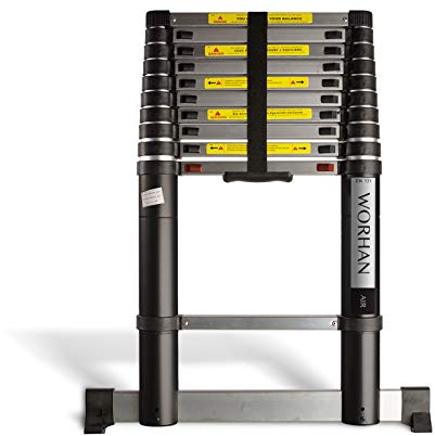 WORHAN® 3.2m Luftabsenkungstechnologie. TELESKOPLEITER ALULEITER ANLEGELEITER ALULEITER ALU TELESKOP Leiter MULTIFUNKTIONS Leiter 320cm 1K3.2Air