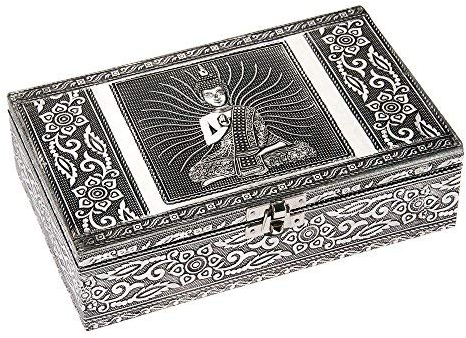 HAB & GUT -BOX015V- Schmuckbox aus Aluminium, BUDDHA, 20 x 12 x 6 cm
