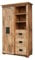 MASSIVMOEBEL24.DE | Railway - massiver Schrank Natur, lackiert | Mangoholz | 100x45x175 | mit Schiebetüren + Eisenelemten | Aufbewahrungsschrank Flurschrank