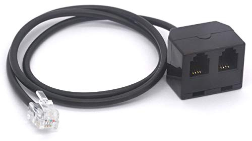 RJ9 Headset Splitter 4P4C Stecker auf 2 RJ9 Buchsen für Plantronics, Jabra, Hot Desking Bürotelefone