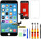 GULEEK Ecran pour iPhone 7 Plus Noir LCD Tactile Écran Remplacement Vitre Rechange Afficheur Retina Complet Joint Assemblé Réparation Outils Kit,Protege Glace avec Modèle A1661 A1784 A1785