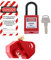 F Fityle Cadenas à clé De Disjoncteur Avec Cadenas, Cadenas De Sécurité Rouges Fonctionne Avec Tous Cadenas De Sécurité De Verrouillage Et La Plupart Des Moraillon, Cb-01