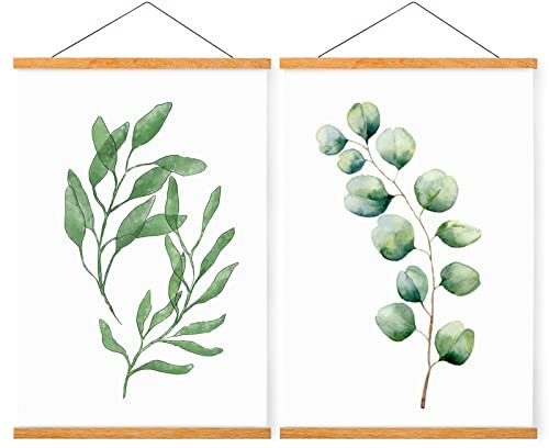 Lot de 2 supports magnétiques en teck 22 x 14 22 x 28 22 x 34 cm pour affiches, peintures pour enfants, photos, cartes, défilement, image, travaux d'art sur toile et impressions d'art