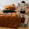 Lanqinglv Karamell Braun Bettwäsche Set 135x200 cm Biber Flauschig Warme Coral Fleece Flanell Winter Plüsch Uni Bettbezug mit Reißverschluss und Kissenbezug 80x80 cm