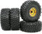 HOBBYSOUL 2.2 Reifen höhe 5,0'' / 127mm & 2,2 Beadlock Räder Goldschwarze Felgen -10mm negativer Versatz für 1/10 RC Mud Crawler Trail Gen8 Capra Wraith TRX4, (4Stück, montiert)