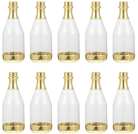 TOYANDONA Confezione da 10 contenitori per bottiglie di champagne, mini bottiglie di champagne fai da te a forma di bottiglia di caramelle, scatole per caramelle acriliche, per baby shower,