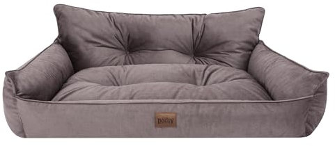 Bjird Hundebett - Hundekorb für kleine mittelgroße & große Hunde - Hundekissen - Hundesofa - EInfach zu reinigen - Joker Gesteppt - Größe: L: 106 x 80 cm - Braun Fancy