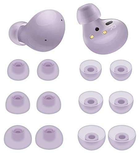 Silikon-Ohrstöpsel für Galaxy Buds 2 - 3 Größen (S/M/L), weiches Gummi, passt in Hülle, Lavendel