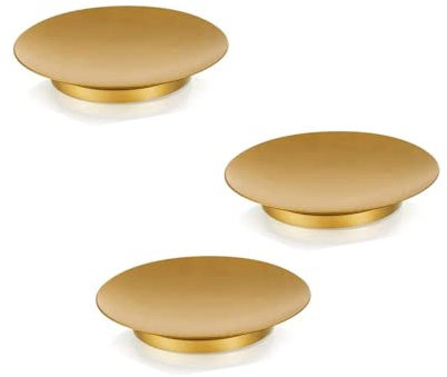 Vokowin Candle Plate Holder Candle Tray - 11cm Round Iron Plate Gold Candle Holders Pillar Candles for Wedding Party Home Tabletop Decoration (K135-3)
