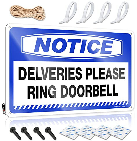 Bro Cave Schild Notice Delveries Please Ring Doorbell Blechschild Bar Schilder Vintage Funny Home Bar Schilder (Größe: 20 x 30 cm)